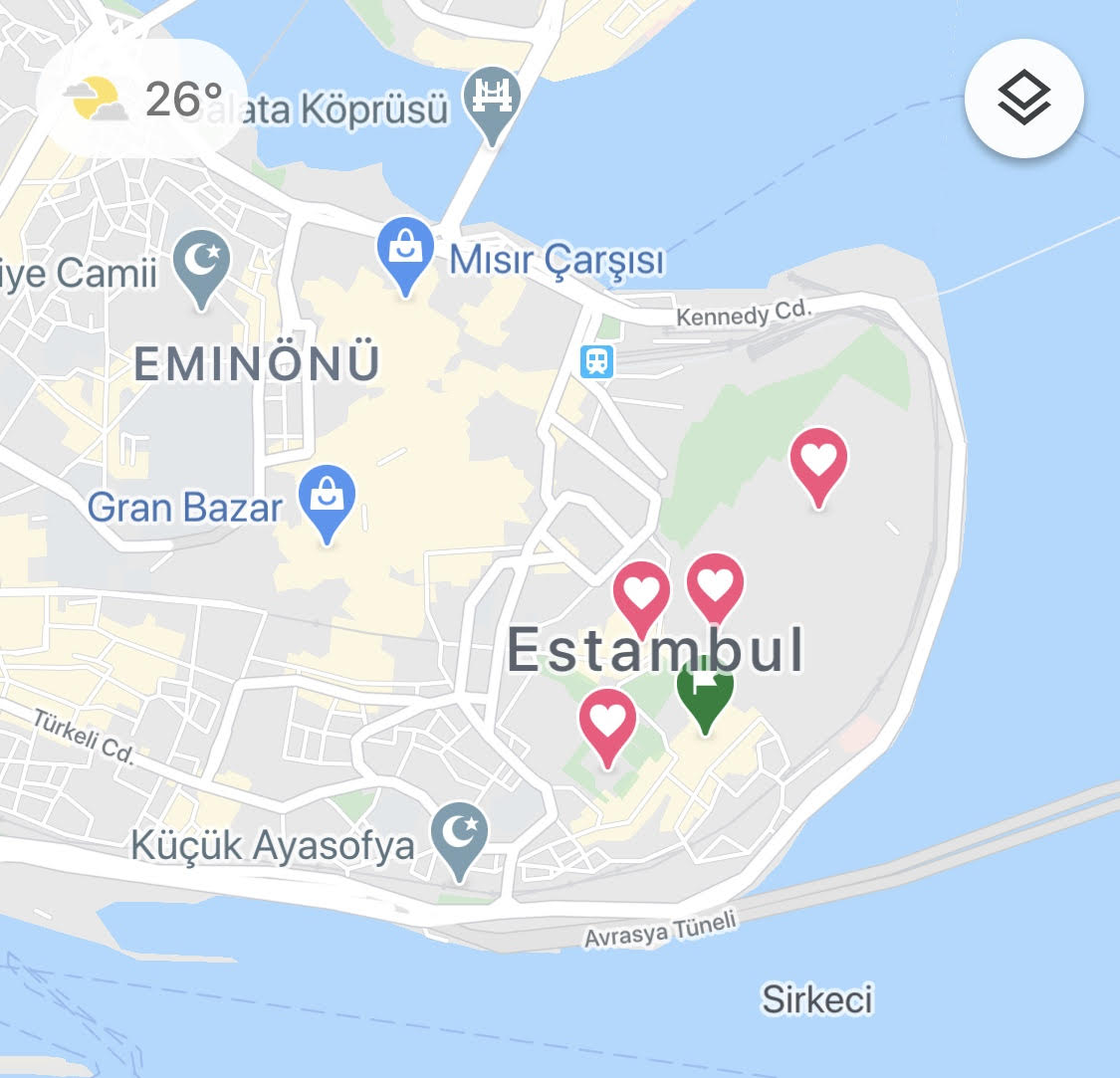 Mapa de Estambul con anotaciones para perder miedos viajeros